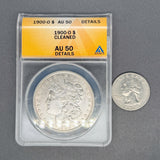 Estate 0.9 Silver 1900-O US Morgan Dollar ANACS AU 50 Details Cleaned