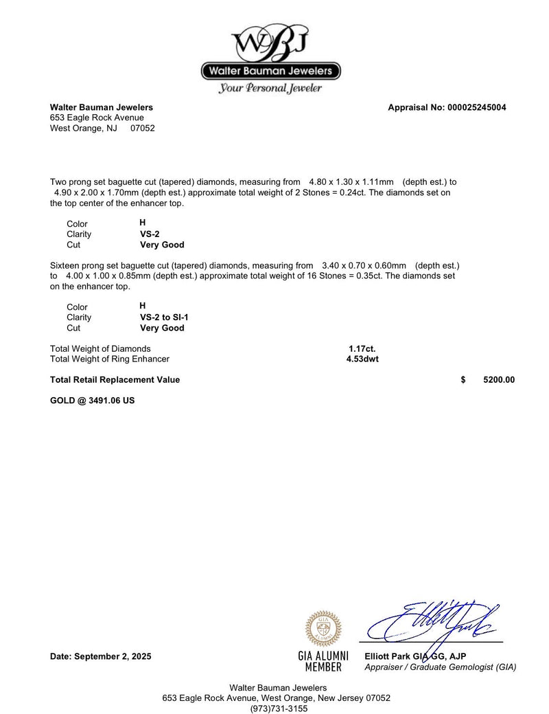 Estate 14K W Gold 1.17ctw Diamond Ring Enhancer