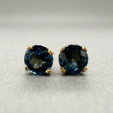 Estate 14K Y Gold 0.64ctw Sapphire Stud Earrings