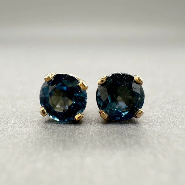 Estate 14K Y Gold 0.64ctw Sapphire Stud Earrings