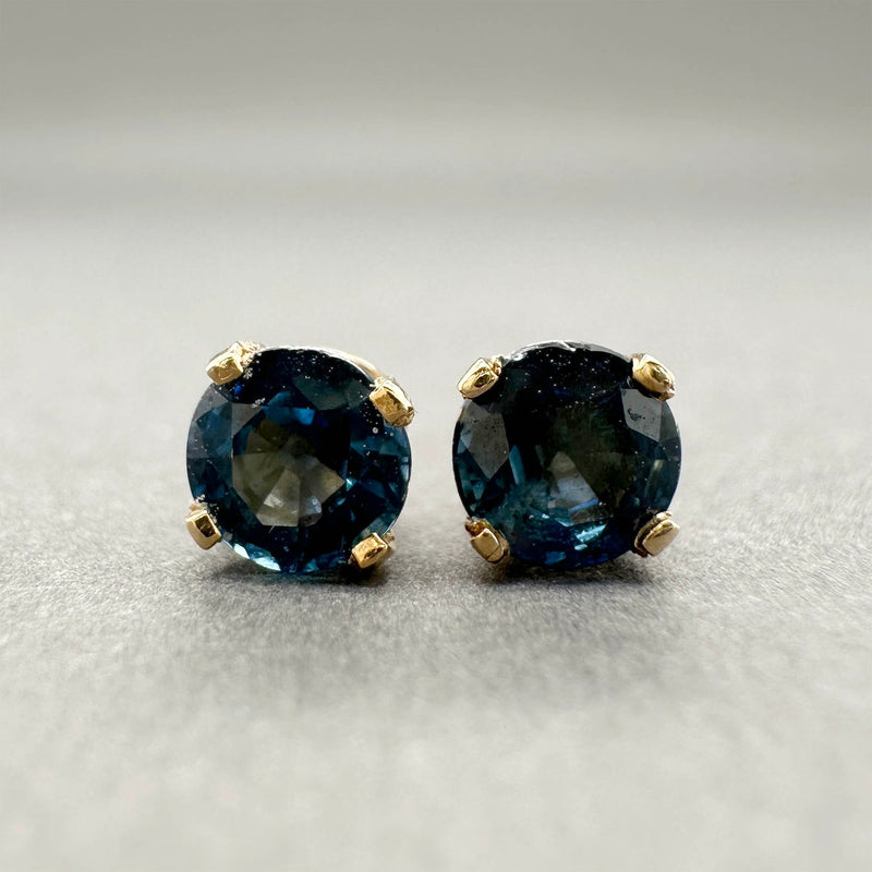 Estate 14K Y Gold 0.64ctw Sapphire Stud Earrings
