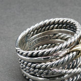 Estate David Yurman SS 18 Double X Crossover Ring