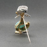 Estate 18K TT Gold 10.02ctw Turquoise, Sapphire & Diamond Duck Pin