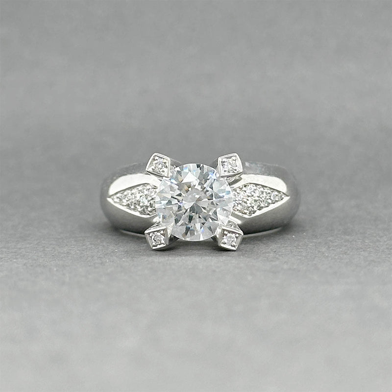 Estate Claude Thibaudeau 18K W Gold 0.23ctw Diamond Eng. Semi-Mount Ring