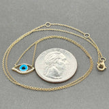 Estate 14K Y Gold 0.04ctw Diamond Evil Eye Pendant