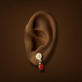Estate 14K Y Gold 3.04ctw Carnelian Drop Earrings