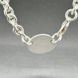 Estate Tiffany & Co. SS Oval Tag Necklace