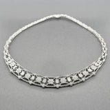 Estate 14K W Gold 5.53ctw Diamond Floral Link Necklace