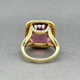 Estate 18K Y Gold 14.56ct Pink Tourmaline & 1.02ctw G-H/SI1-2 Diamond Ring