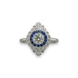 18K W Gold 0.26ctw Sapphire and H/SI2 0.67ctw Diamond Ring
