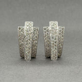 Estate 14K W Gold 1.52ctw I-J/SI2-I1 Diamond J Hoop Earrings