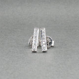 Estate 14K W Gold 0.05ctw G/SI1-2 Diamond Bar Stud Earrings