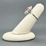 Estate 18K W Gold 2.09ctw Ruby & Diamond Cocktail Ring