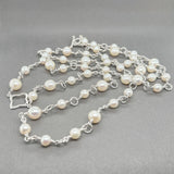Estate David Yurman SS Freshwater Pearl Station 40.5” Necklace