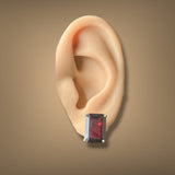 Estate 14K Y Gold Garnet Stud Earrings