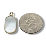 14K Y Gold Oval Bezel Set MOP Pendant