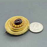Estate Victorian 14K Y Gold 8.23ct  Garnet Memorial Locket Pin