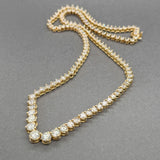 Estate 14K Y Gold 9.93ctw I-J/SI1-I1 Diamond Riviere Tennis Necklace