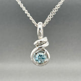 Estate Platinum 1.16ct Aquamarine & 0.14ctw Diamond Pendant