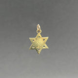 Estate 18K Y Gold Enamel Mini Star of David Pendant