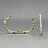 Estate 14K Y Gold 1.34ctw H-I/SI2-I1 Diamond In/Out Hoop Earrings