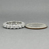 Estate 14K W Gold 3.50ctw I-J/I1-2 Diamond Eternity Ring