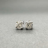 Estate 14K W Gold 0.14ctw H/VS2 Diamond Stud Earrings