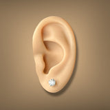 14K W Gold 1.00ctw I/SI1 Diamond Stud Earrings GIA