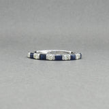 Estate 18K W Gold 1.10ctw Sapphire & Diamond Eternity Ring