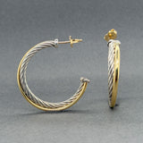 Estate David Yurman SS 18 Crossover 32mm Hoop Earrings