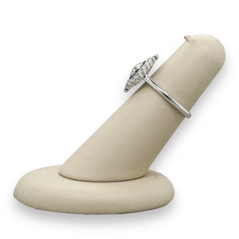 18K W Gold 0.26ctw Sapphire and H/SI2 0.67ctw Diamond Ring