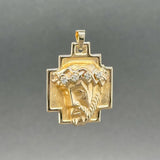 Estate 14K Y Gold 0.02ctw J/I1 Diamond Christ Head Pendant