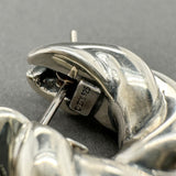 Estate David Yurman SS Sculpted Cable Hoop Earrings