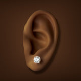 14K W Gold 2.00ctw F/VS1 Lab-Created Diamond Basket Set Earrings