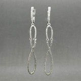 Estate SS White Topaz Infinity Dangle Earrings
