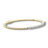 14K Y Gold 0.43ctw G/SI2 Diamond Beaded Bangle Bracelet with Lock