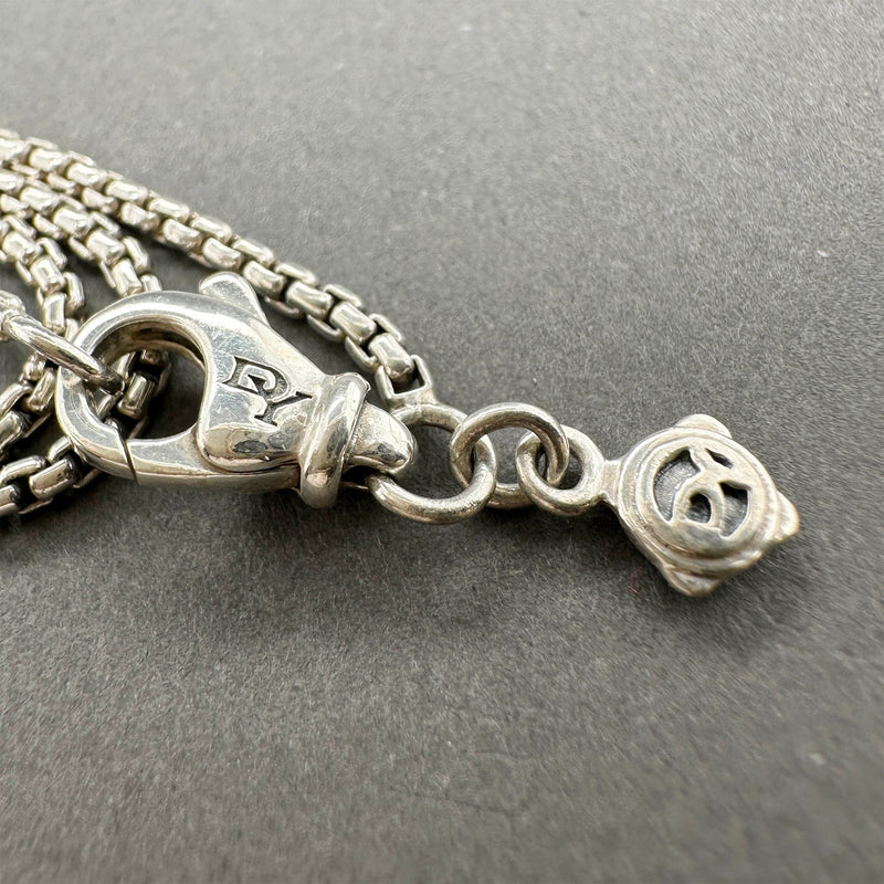 Estate David Yurman SS 0.61ctw Diamond Cable Heart Pendant