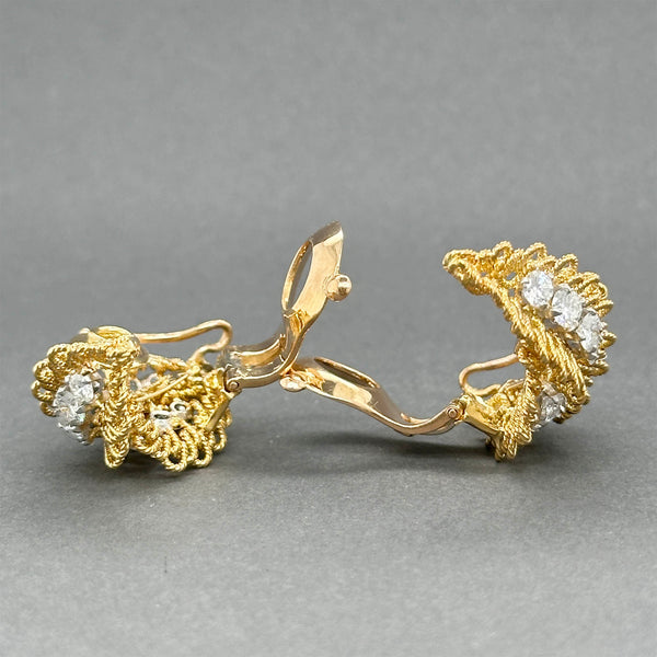 Estate Van Cleef & Arpels 18K Y Gold 1.98ctw Diamond Clip On Earrings