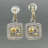 Estate John Hardy SS 22 Palu Square Demi Hoop Earrings