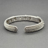 Estate Judith Ripka SS CZ Triple Heart Cuff Bracelet