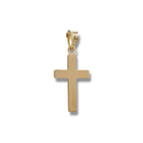 14K Y Gold Leaf Design Hollow Dia Cut Cross 20mm x 11mm