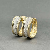 Estate 14K TT Gold 0.58ctw H/SI2-I1 Diamond Huggie Earrings