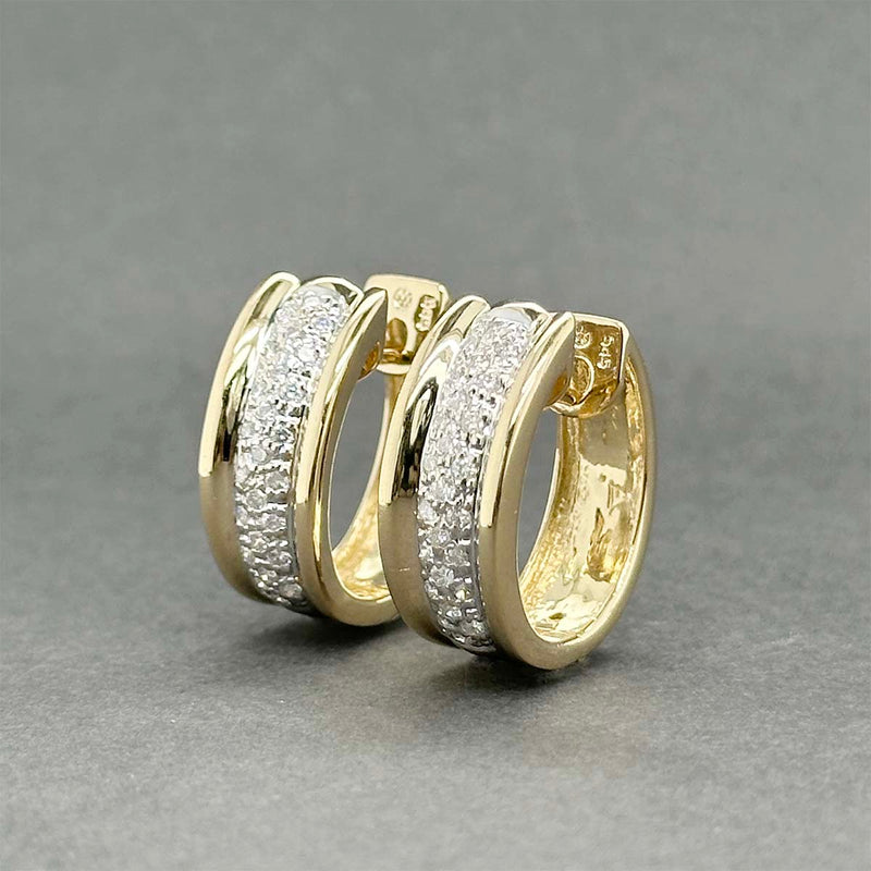 Estate 14K TT Gold 0.58ctw H/SI2-I1 Diamond Huggie Earrings