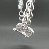 Estate SS CZ Heart 20” Curblink Chain