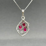 Estate 10K W Gold 0.87ctw Ruby & 0.02ctw Diamond Pendant