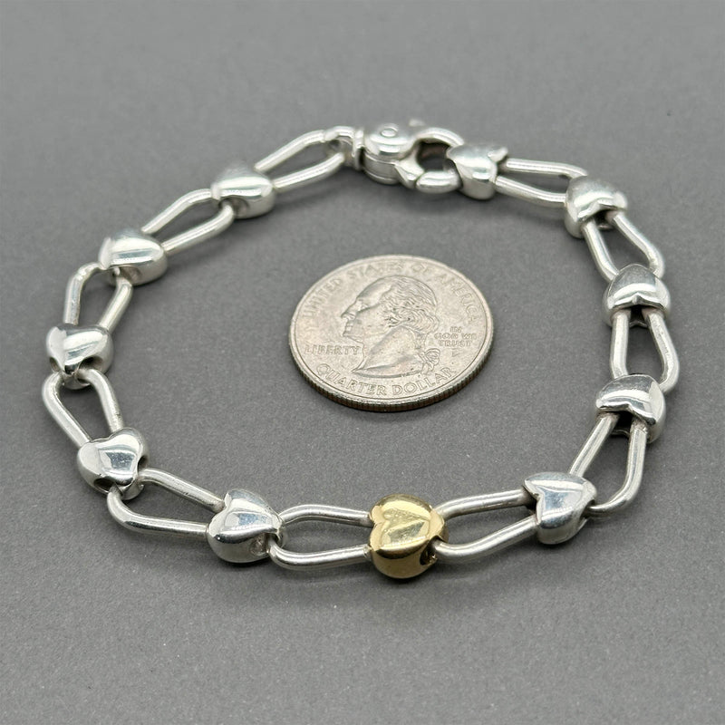Estate Tiffany & Co. SS 18 Heart Link Bracelet