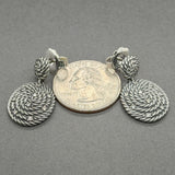 Estate David Yurman SS Diamond Cable Coil Drop Earrings
