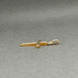 Estate 14K Y Gold 25.5mm Lined Cross Pendant