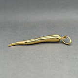 Estate 14K Y Gold 51mm Italian Horn Pendant
