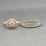 Estate 14K R Gold 0.88ctw I-J/SI2-I2 Diamond Eng. Ring